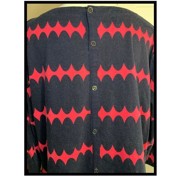 Talbots Pink & Navy Lava Lamp 3/4 Sleeve Top w/ Buttons Down the Back, [Sz 2X] - Picture 7 of 8